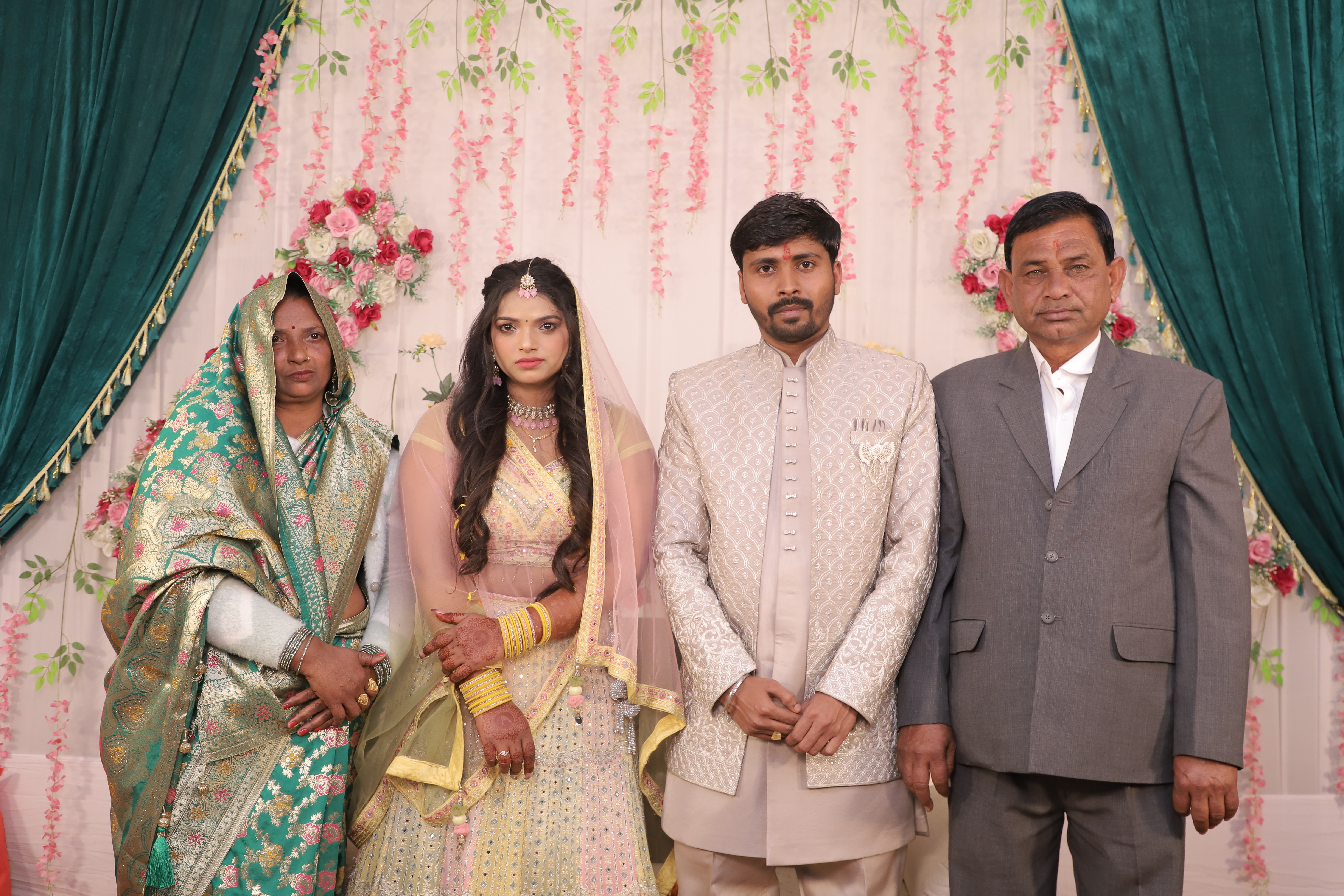 The couple with family